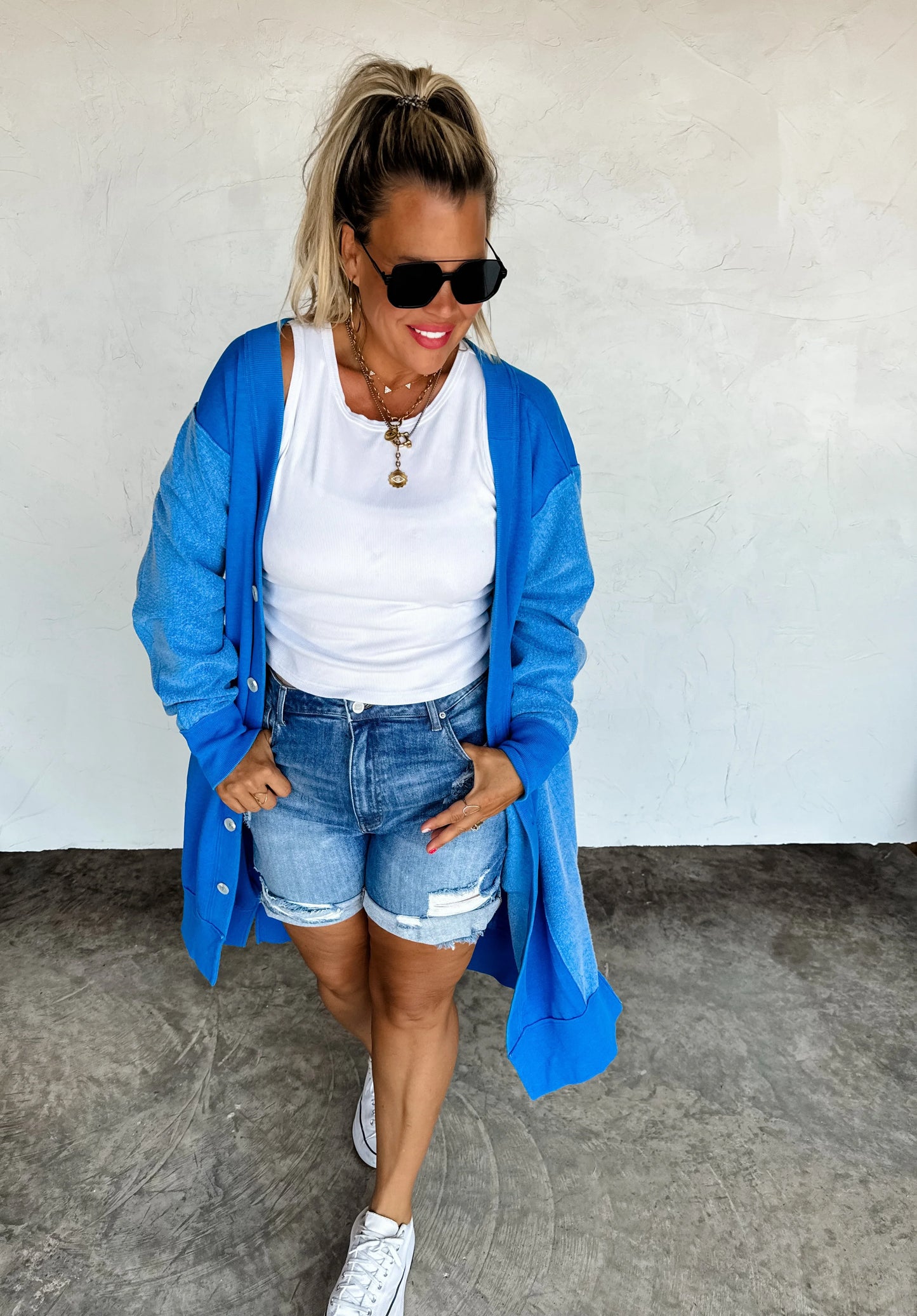Sweatshirt Cardigan Duster