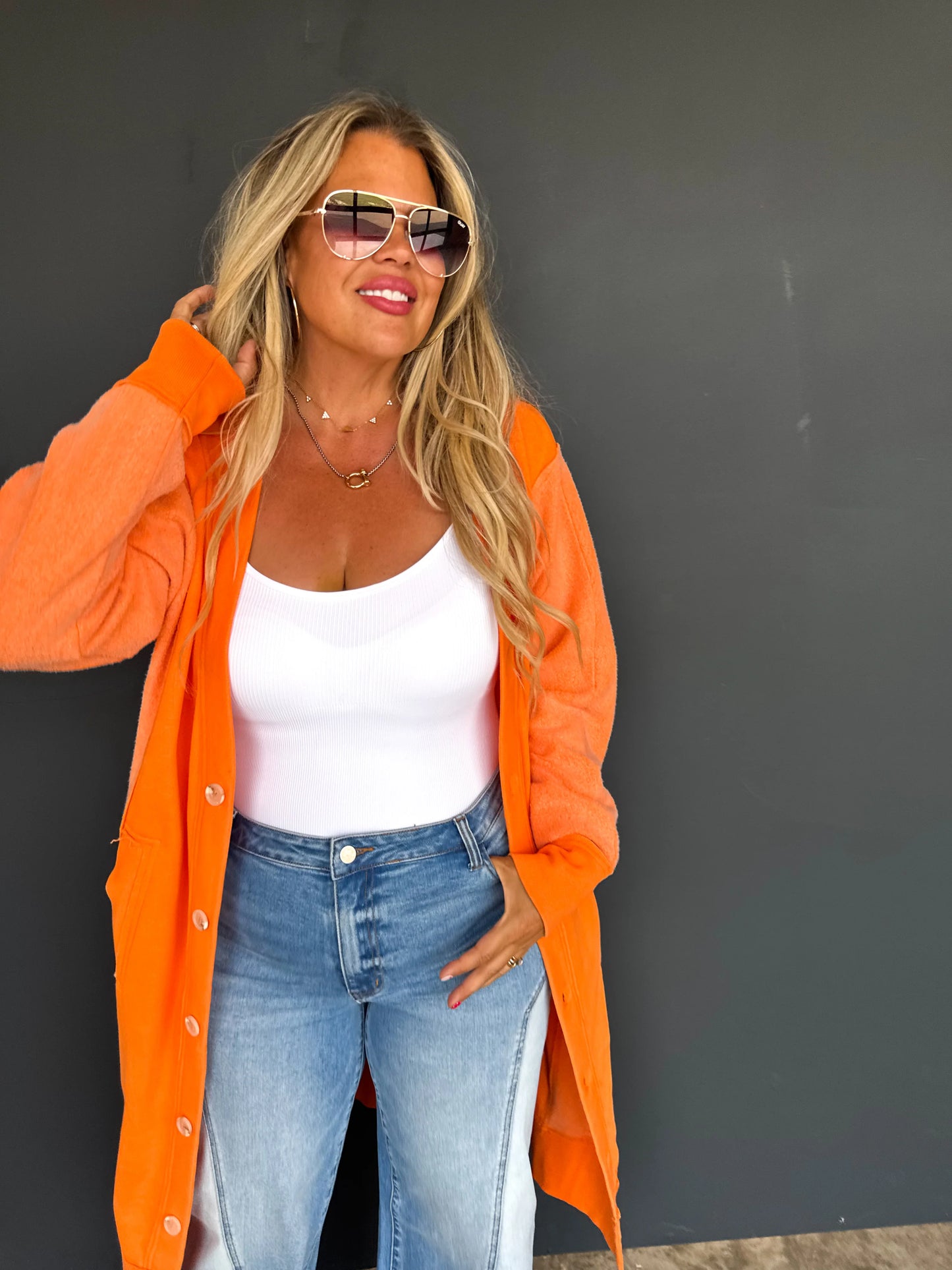 Sweatshirt Cardigan Duster