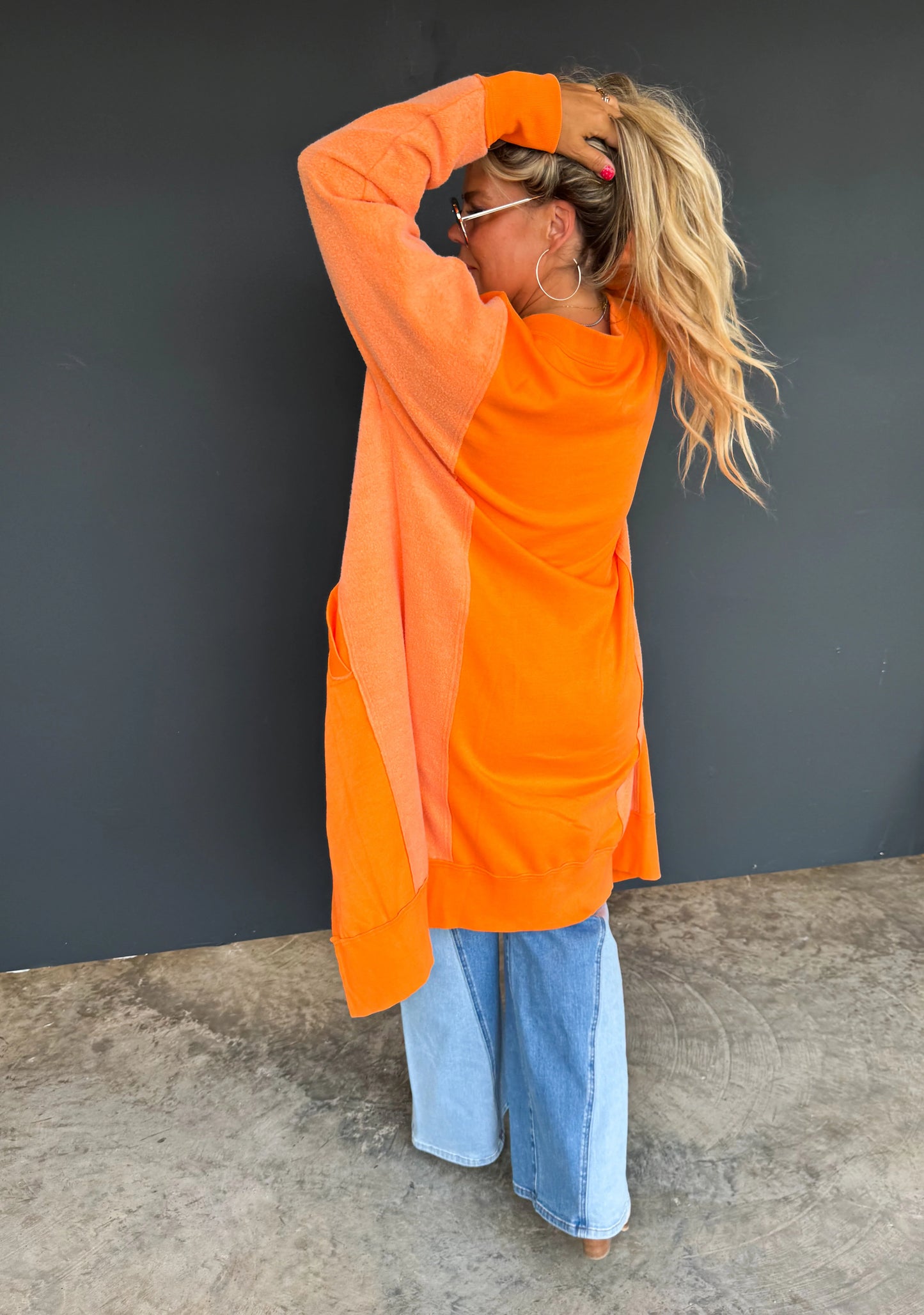 Sweatshirt Cardigan Duster