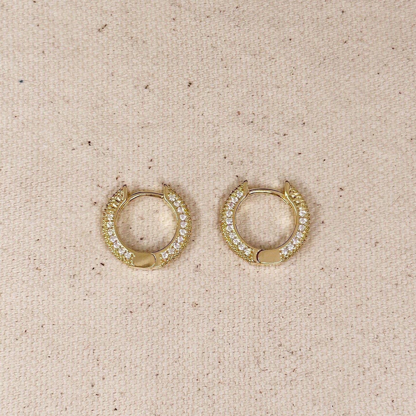 CZ Clicker Hoop Earrings