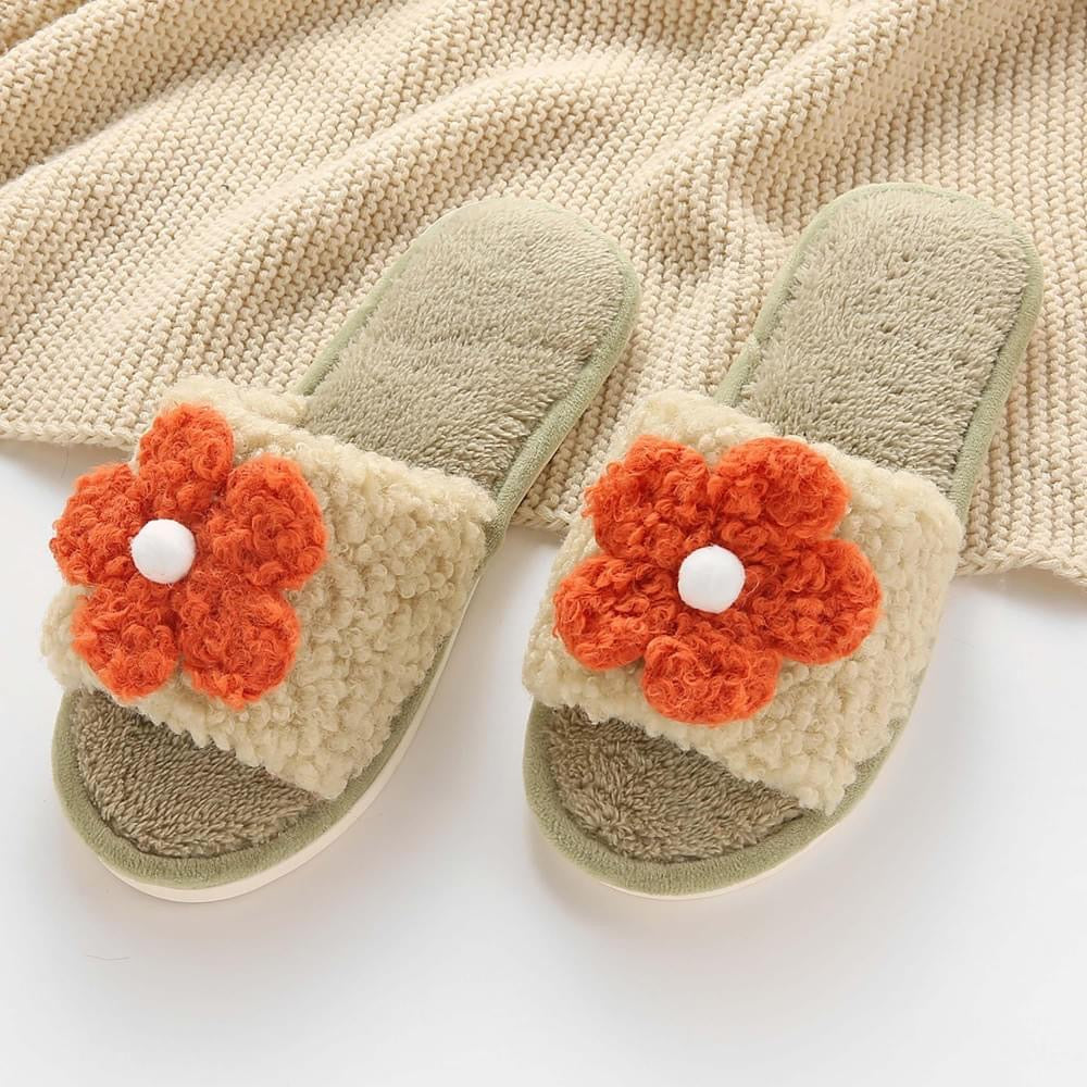 Sherpa Flower Slipper