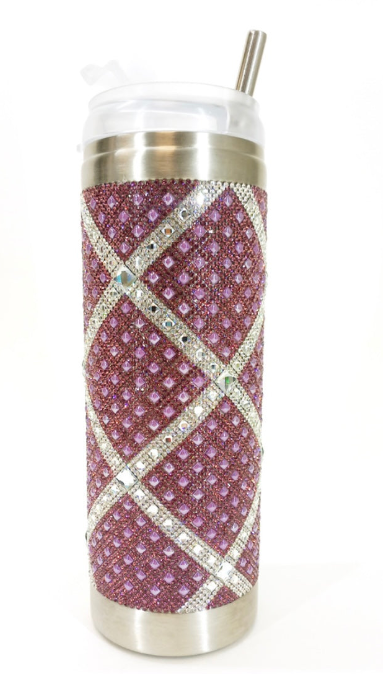 Jacqueline Kent Studded Tumbler in Lilac Crosshatch