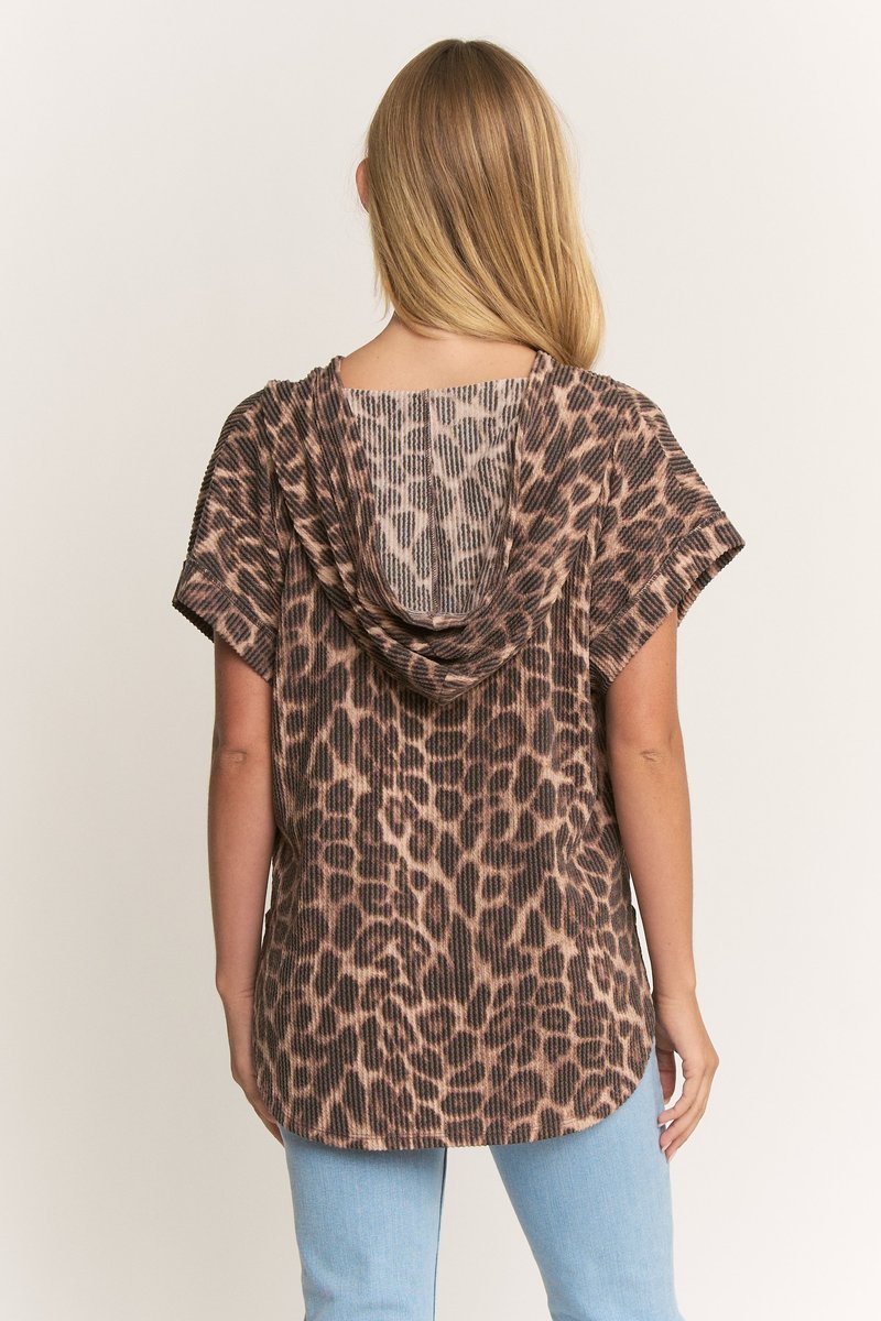 Short Sleeve Cheetah Hoodie