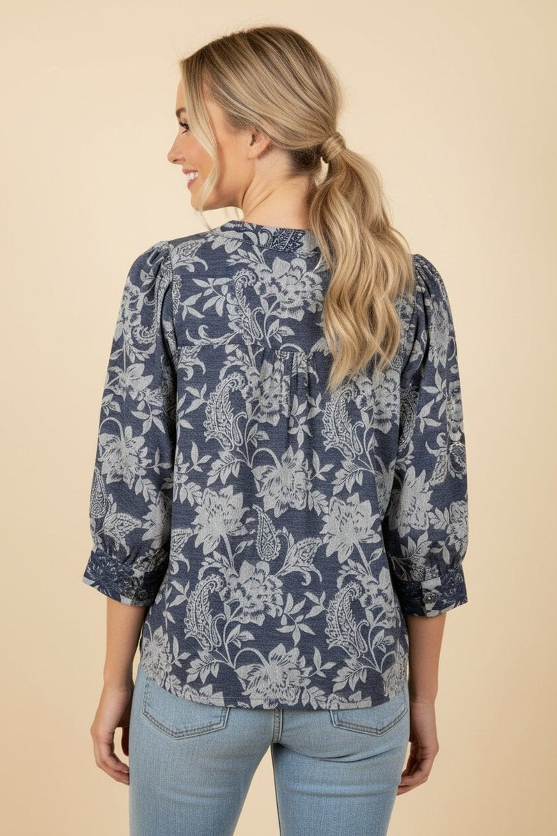Floral Button Top
