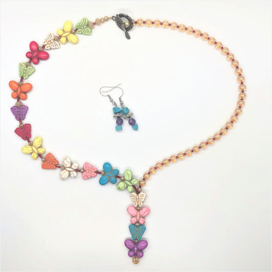Hand Made Necklace Set- Butterfly Flight