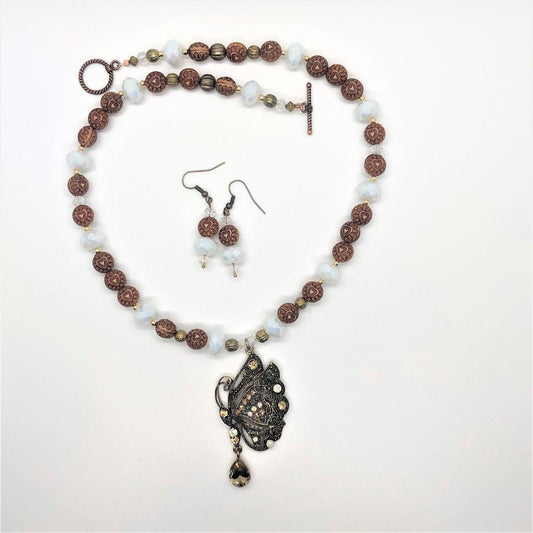 Hand Made Necklace Set- Crystal Butterfly