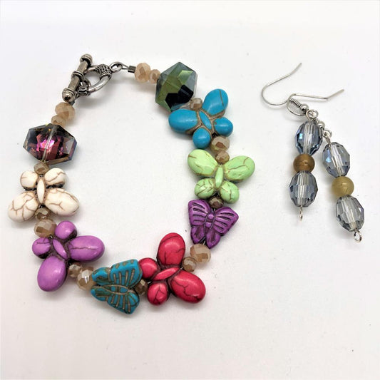 Butterflies Bracelet & Earring Set