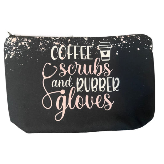 Carry All Pouch- Coffee Scrubs & Rubber Gloves