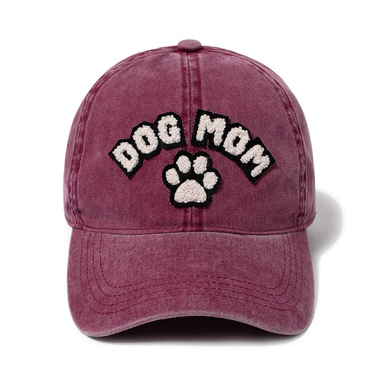 Chenille Patch Dog Mom Baseball Hat