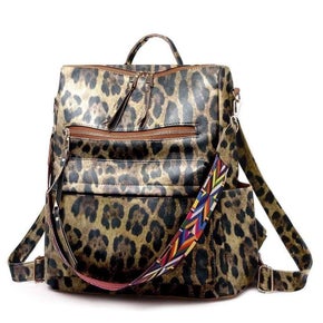 Vegan Leather Backpack - Cheetah