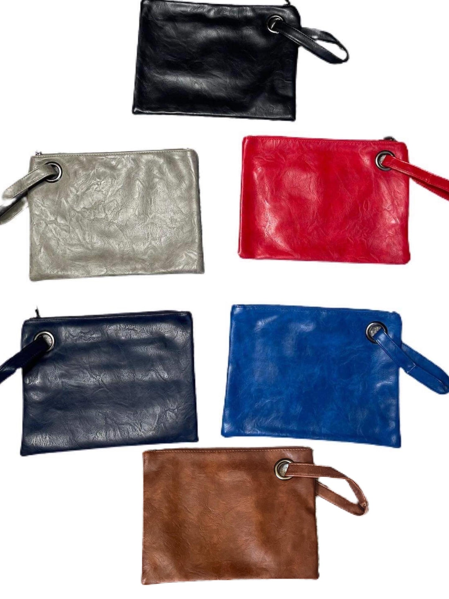 Susan Vegan Leather Handbag-Clutch - Solids
