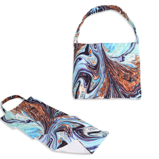 Marbled Two-in-One Beach Bag-Towel