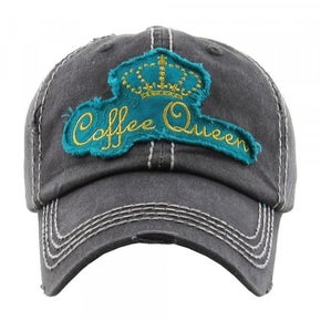 Coffee Queen Distressed Baseball Hat
