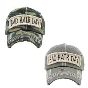 Bad Hair Day Distressed Baseball Hat