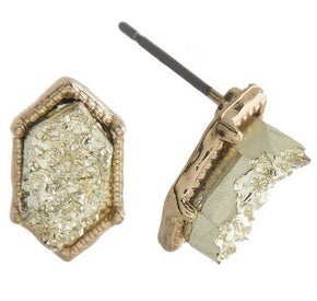 Druzy Diamond Shaped Stud Earring