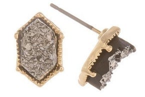 Druzy Diamond Shaped Stud Earring