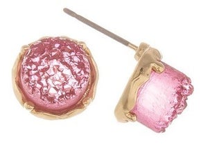 Druzy Round Stud Earring