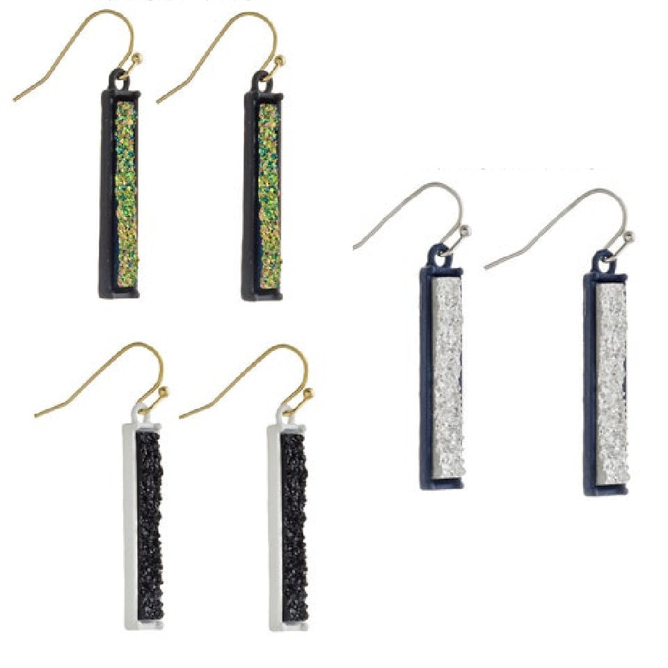 Druzy Bar Earrings