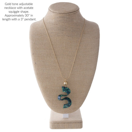 Squiggle Long Necklace