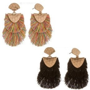 Gold Double Fringe Earrings