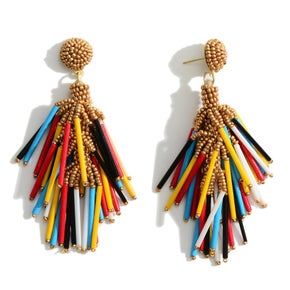Rainbow Beaded Drop Earring