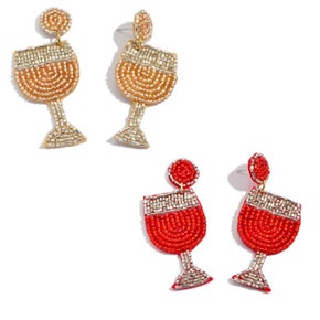 Seed Bead Wine Earring