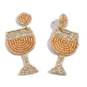 Seed Bead Wine Earring