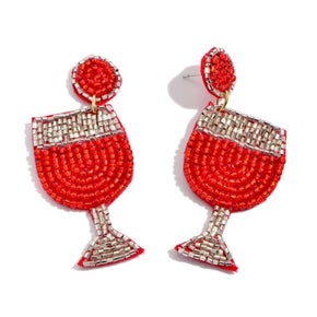 Seed Bead Wine Earring