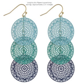 Trio Disc Filigree Earring