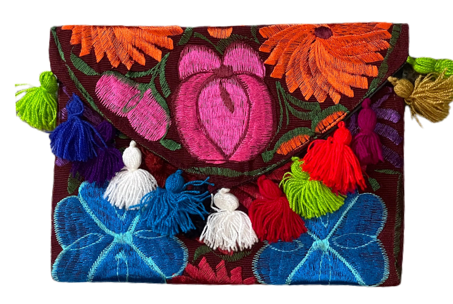 Embroidered Crossbody Clutch