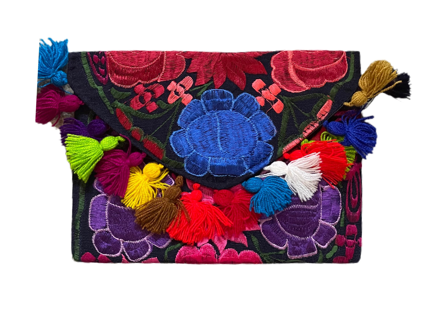 Embroidered Crossbody Clutch