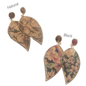 Cork Inspired Teardrop Earrings