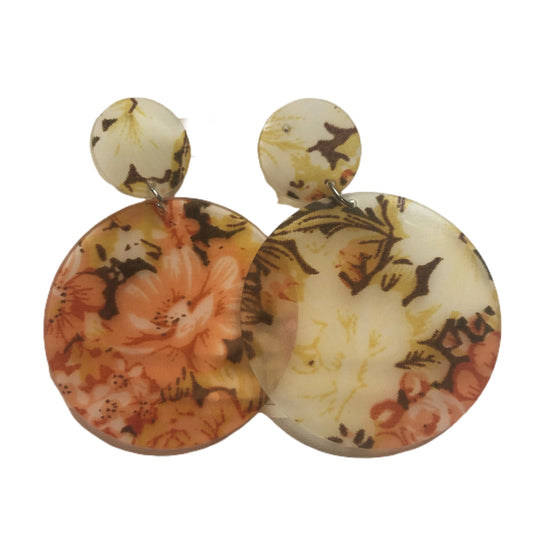 Double Disc Floral Earrings