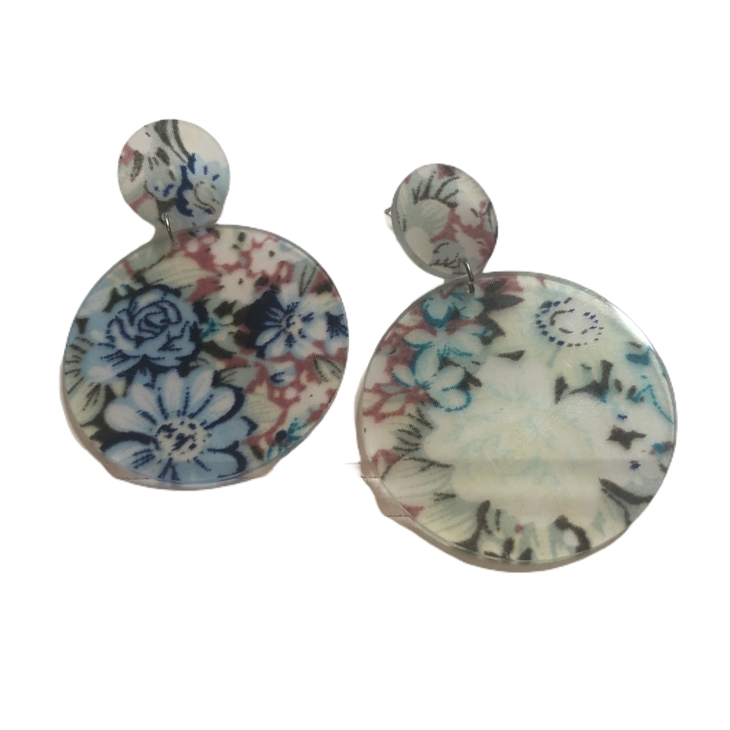 Double Disc Floral Earrings