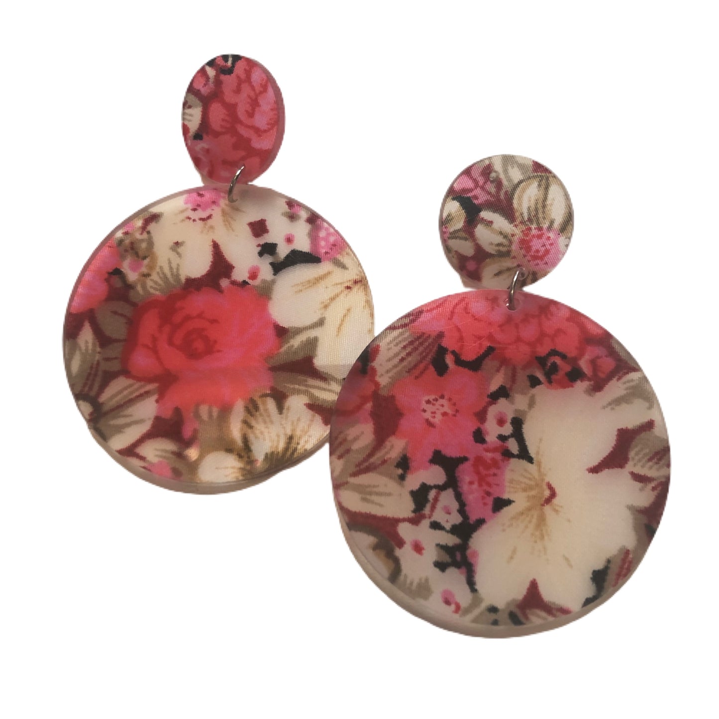 Double Disc Floral Earrings