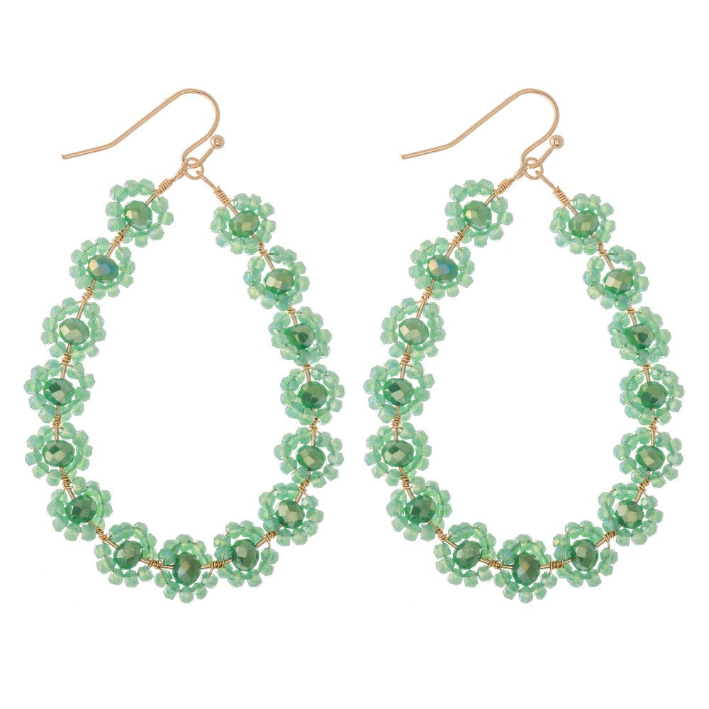 Beaded Flower Teardrop Earring