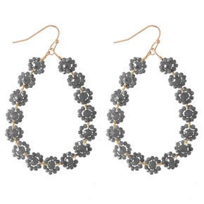 Beaded Flower Teardrop Earring