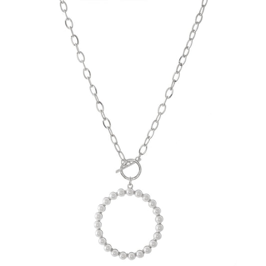 Pearl Circle Toggle Necklace