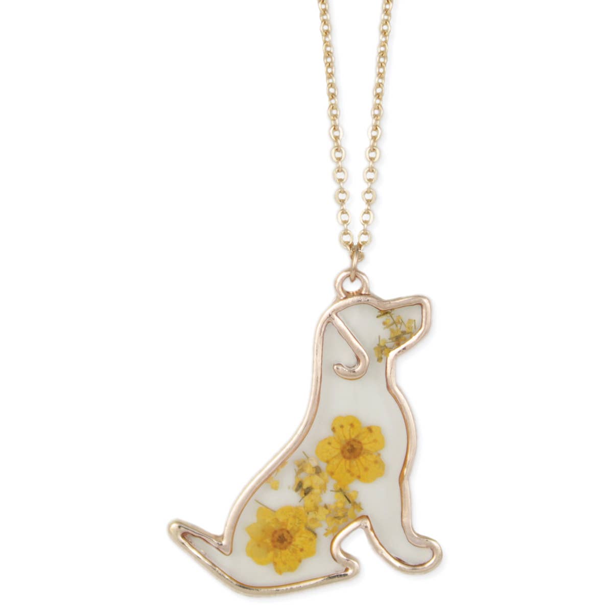 Dried Flower Dog Necklace