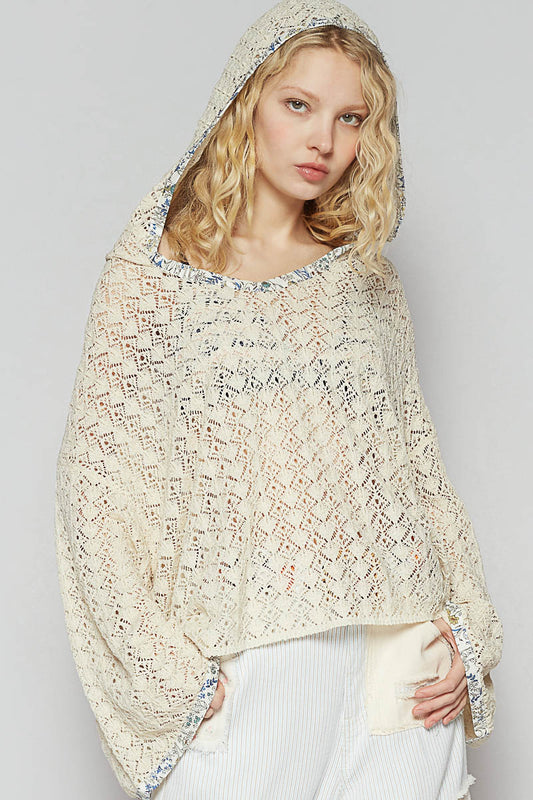 Floral Trim Hoodie