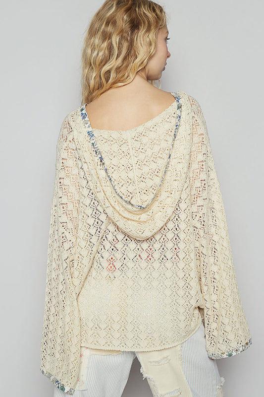 Floral Trim Hoodie
