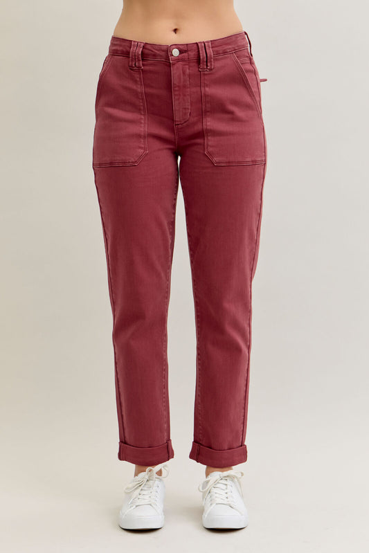 Judy Blue Aurora Pants Burgundy