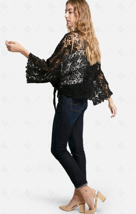 Crochet Tie Front Cover Up
