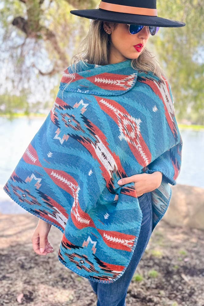 Aztec Cowl Poncho