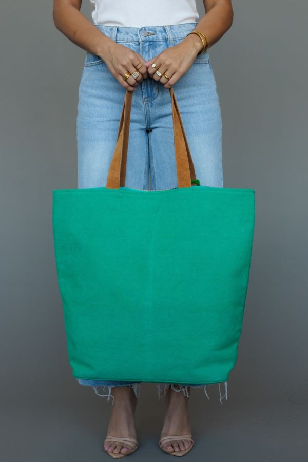 Green Aztech Tote Bag