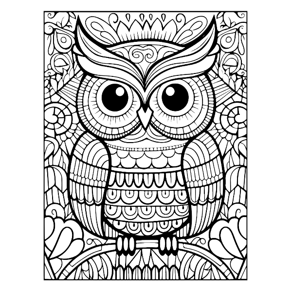 Adult Coloring Sheets Owl