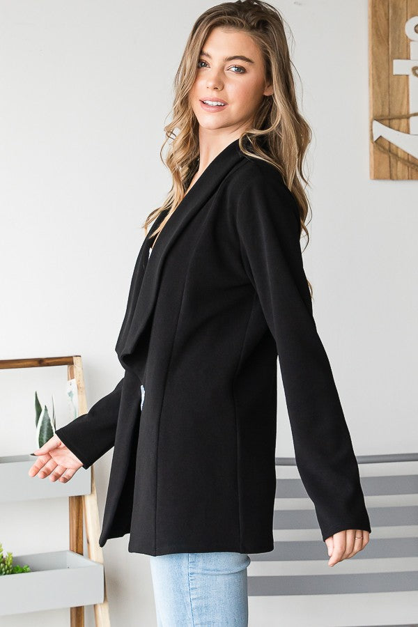 Super Light Waterfall Blazer in Black