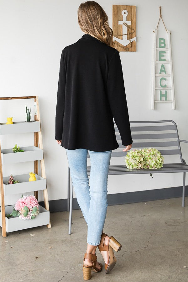 Super Light Waterfall Blazer in Black