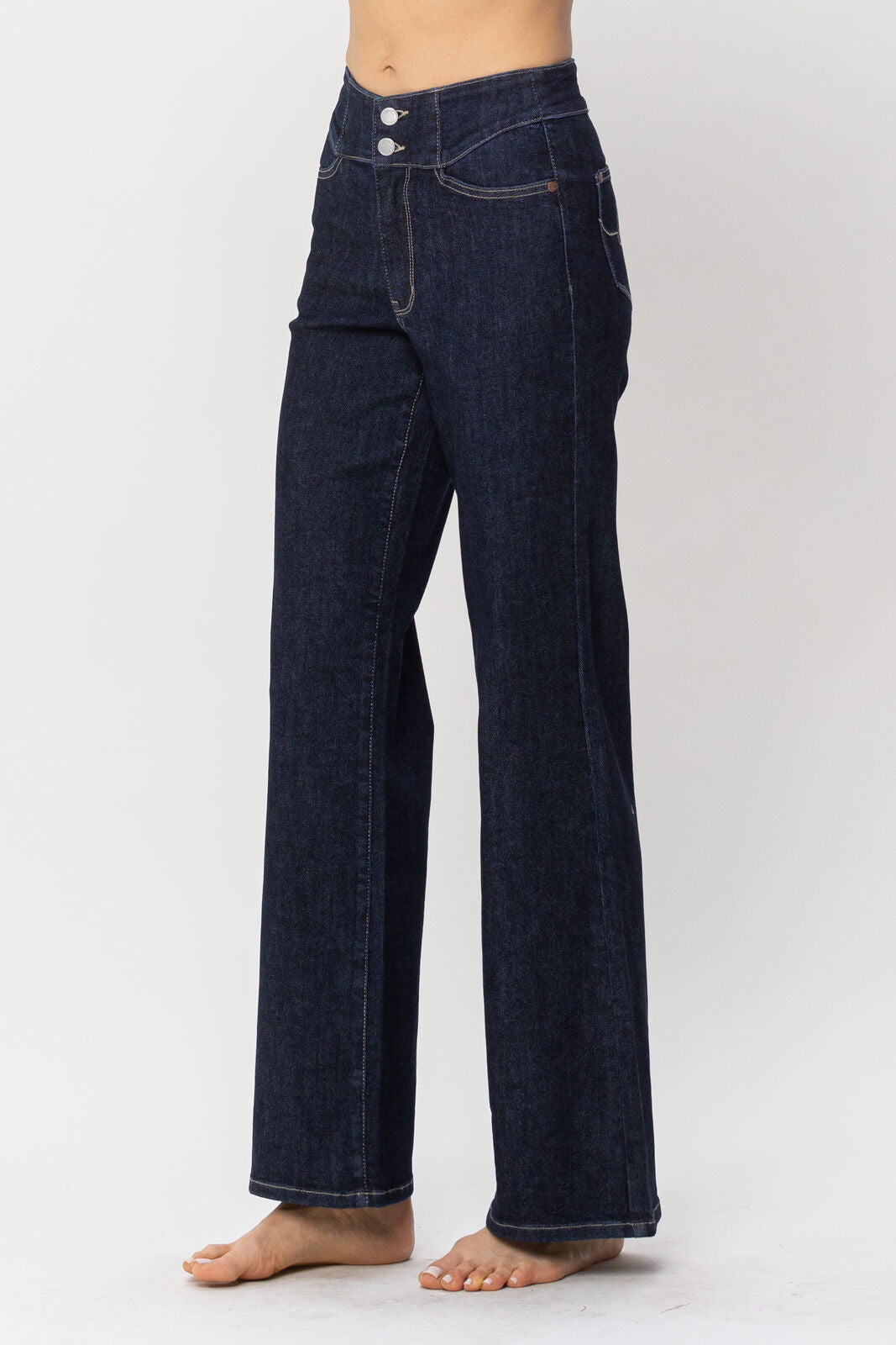 Judy Blue HW Rinse Wash Wide Leg Denim