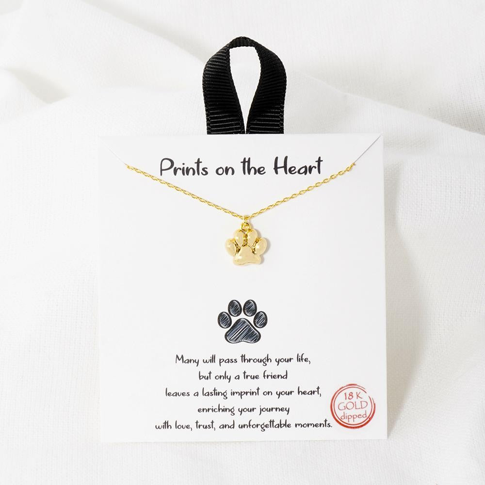 Dainty Necklace-Paws On The Heart